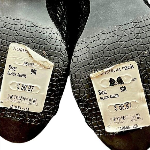 NWT Black Suede Open Toe Sandal Slingback Block Heels from 14th & Union Size 9M - Picture 14 of 14